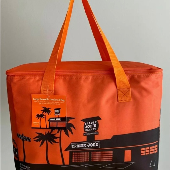 Trader Joe’s Bags Trader Joes Orange Insulated Shopping Bag Zipper